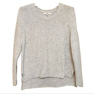 Madewell Just Right Split Hem Waffle Knit Sweater Pullover